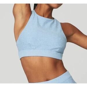 ALO Yoga AloSoft Iconic 90s Bra in Tile Blue & White Heather M